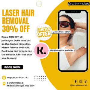 30% off laser hair removal packages Middlesborough